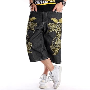 VOLYMOON Mens Y2k Jorts Baggy Jeans Shorts Vintage